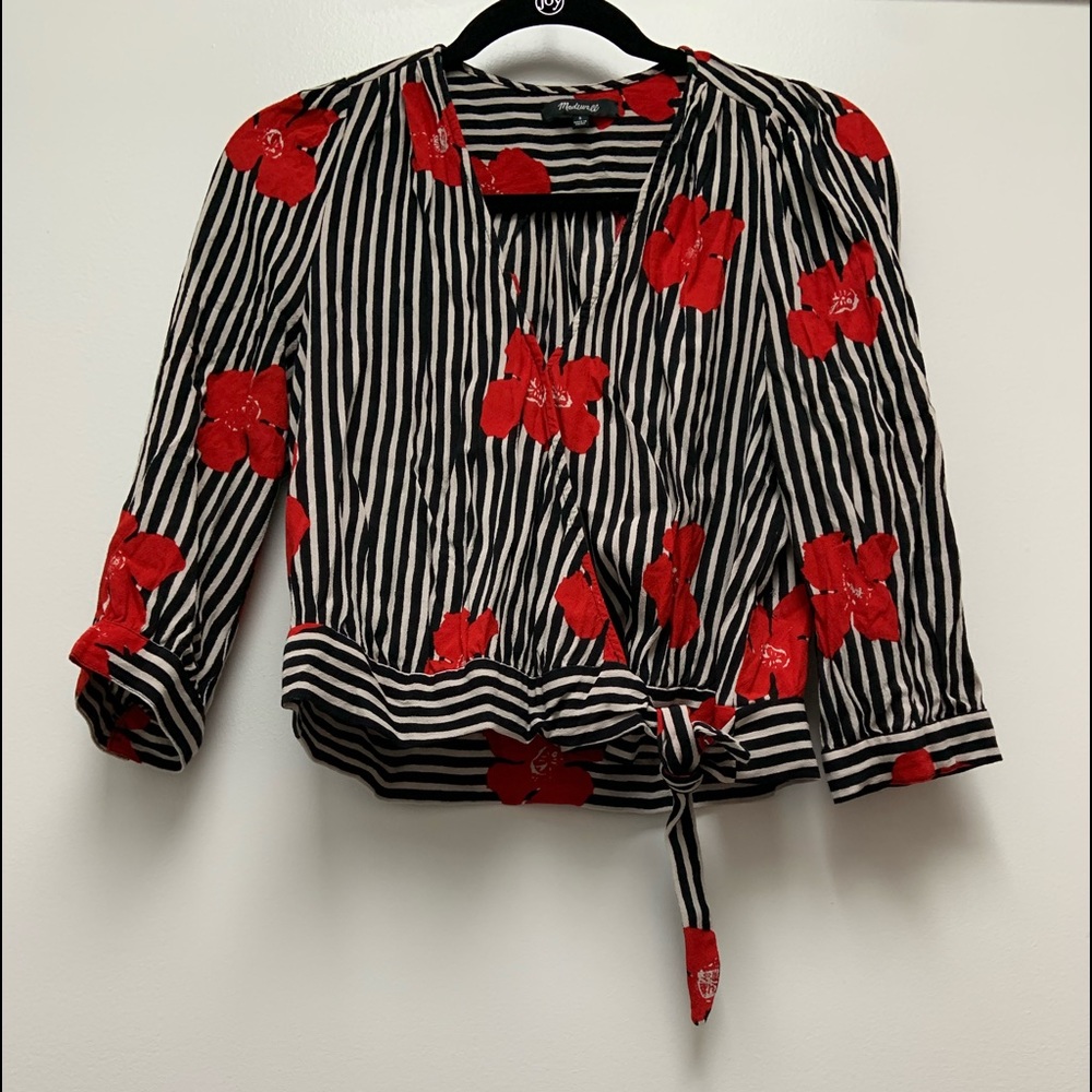Madewell - Cropped wrap floral top